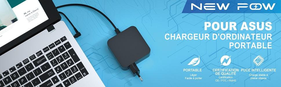 NEW POW - Chargeur d'ordinateur portable ASUS